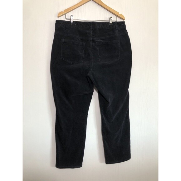 CJ Banks Corduroy Pants Women's 16W Black Straight Leg Pinwhale - Picture 8 of 9